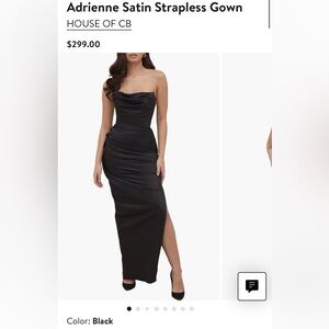 House of CB Elegant Black Strapless Dress